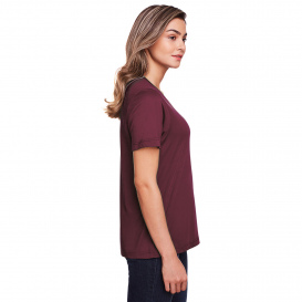 Core 365 CE111W Ladies Fusion ChromaSoft Performance T-Shirt - Burgundy
