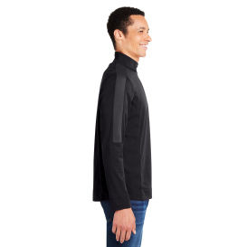 Core 365 CE404 Market Snag Protect Mesh Colorblock Quarter-Zip - Black/Carbon