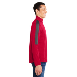 Core 365 CE404 Market Snag Protect Mesh Colorblock Quarter-Zip - Classic Red/Carbon