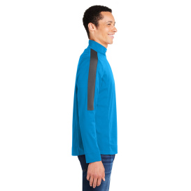 Core 365 CE404 Market Snag Protect Mesh Colorblock Quarter-Zip - Electric Blue/Carbon