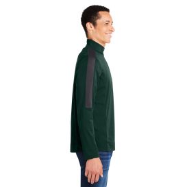 Core 365 CE404 Market Snag Protect Mesh Colorblock Quarter-Zip - Forest/Carbon