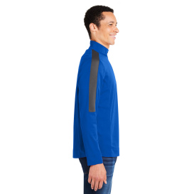 Core 365 CE404 Market Snag Protect Mesh Colorblock Quarter-Zip - True Royal/Carbon