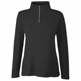 Core 365 CE405W Ladies Fusion ChromaSoft Pique Quarter-Zip - Black