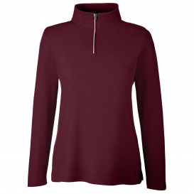 Core 365 CE405W Ladies Fusion ChromaSoft Pique Quarter-Zip - Burgundy