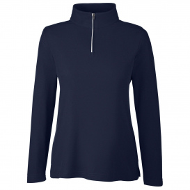 Core 365 CE405W Ladies Fusion ChromaSoft Pique Quarter-Zip - Classic Navy