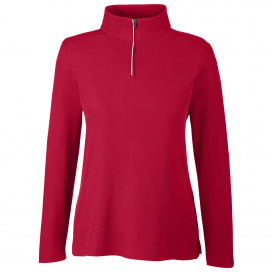Core 365 CE405W Ladies Fusion ChromaSoft Pique Quarter-Zip - Classic Red