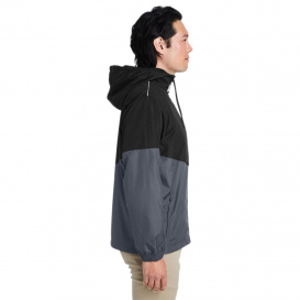 Core 365 CE710 Unisex Techno Lite Colorblock Windbreaker - Black/Carbon