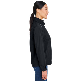 Core 365 CE712W Ladies Packable Rain Jacket - Black