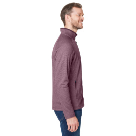 Core 365 CE72 Venture Heathered Stripe Full-Zip - Burgundy/White