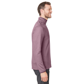 Core 365 CE73 Venture Heathered Stripe Quarter-Zip - Burgundy/White