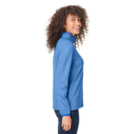 Core 365 CE73W Ladies Venture Heathered Stripe Quarter-Zip - True Royal/White