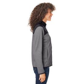 Core 365 CE74W Ladies Venture Heathered Stripe Hybrid Jacket - Black/White