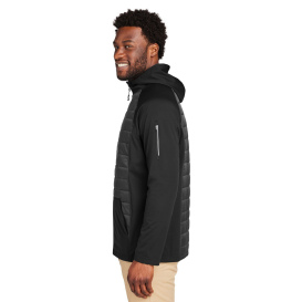 Core 365 CE808 Unisex Techno Lite Hybrid Hooded Jacket - Black