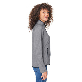 Core 365 CE72W Ladies Venture Heathered Stripe Full-Zip - Black/White