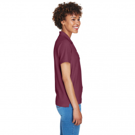 Devon & Jones D100W Ladies Pima Pique Y-Collar Polo - Burgundy