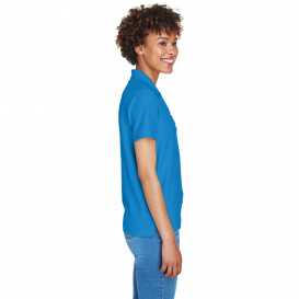 Devon & Jones D100W Ladies Pima Pique Y-Collar Polo - French Blue