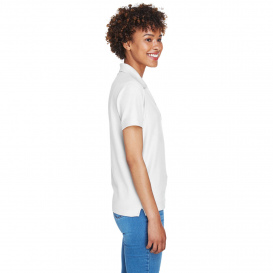 Devon & Jones D100W Ladies Pima Pique Y-Collar Polo - White