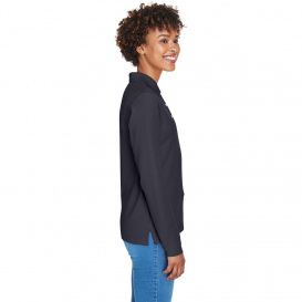 Devon & Jones D110W Ladies Pima Pique Long Sleeve Polo - Navy