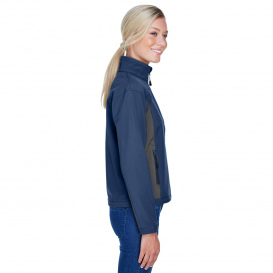 Devon & Jones D997W Ladies Soft Shell Colorblock Jacket - Navy/Dark Charcoal