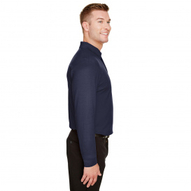 Devon & Jones DG20L CrownLux Performance Plaited Long Sleeve Polo - Navy