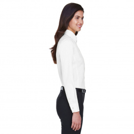 Devon & Jones DG530W Ladies Crown Woven Collection Solid Stretch Twill - White