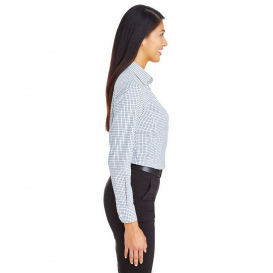 Devon & Jones DG540W CrownLux Performance Ladies Micro Windowpane Shirt - Navy/White