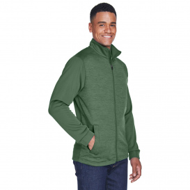 Devon & Jones DG796 Men\'s Newbury Colorblock Melange Fleece Full Zip - Forest/Forest Heather