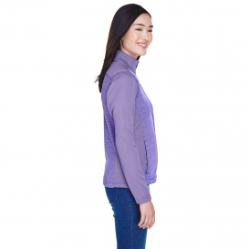Devon & Jones DG796W Ladies Newbury Colorblock Melange Fleece Full Zip - Grape/Grape Heather