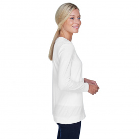 Devon & Jones DP181W Ladies Perfect Fit Ribbon Cardigan - White