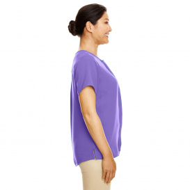 Devon & Jones DP612W Ladies Perfect Fit Short-Sleeve Crepe Blouse - Grape