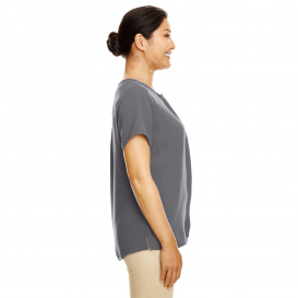 Devon & Jones DP612W Ladies Perfect Fit Short-Sleeve Crepe Blouse - Graphite