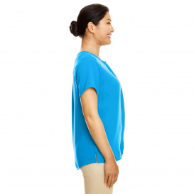 Devon & Jones DP612W Ladies Perfect Fit Short-Sleeve Crepe Blouse - Ocean Blue