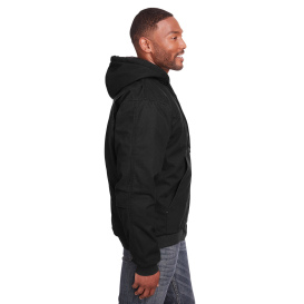 Berne HJ375 Highland Washed Cotton Duck Hooded Jacket - Black