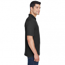 Harriton M200 Mens 6 oz. Ringspun Cotton Pique Short-Sleeve Polo - Black