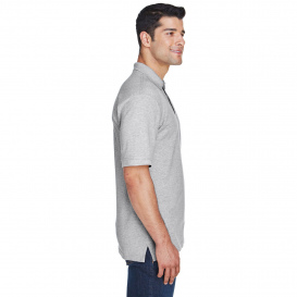 Harriton M200 Mens 6 oz. Ringspun Cotton Pique Short-Sleeve Polo - Grey Heather