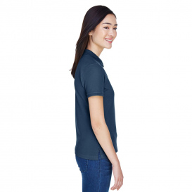 Harriton M200W Ladies 6 oz. Ringspun Cotton Pique Short-Sleeve Polo - Navy
