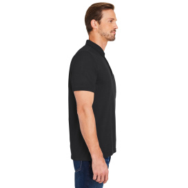 Harriton M205P Valiant Cotton Snag Protect Pocket Polo - Black