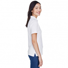 Harriton M265W Ladies 5.6 oz. Easy Blend Polo - White