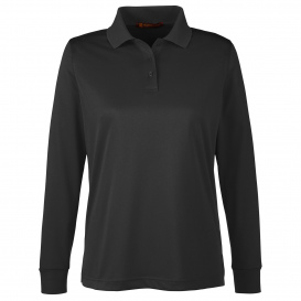 Harriton M348LW Ladies Advantage Snag Protection Plus IL Long Sleeve Polo - Black