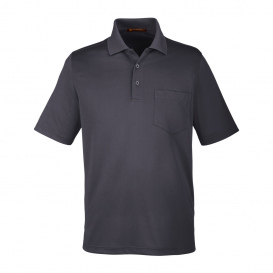 Harriton M348P Men's Advantage Snap Protection Plus IL Pocket Polo - Dark Charcoal