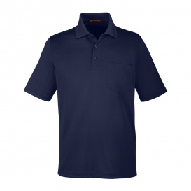 Harriton M348P Men\'s Advantage Snap Protection Plus IL Pocket Polo - Dark Navy