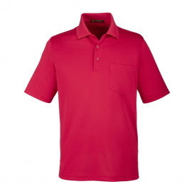Harriton M348P Men\'s Advantage Snap Protection Plus IL Pocket Polo - Red