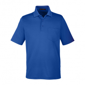 Harriton M348P Men\'s Advantage Snap Protection Plus IL Pocket Polo - True Royal