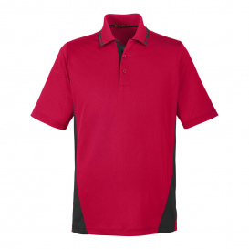 Harriton M386 Men\'s Flash Snag Protection Plus IL Colorblock Polo - Red/Black