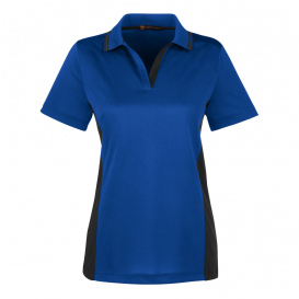 Harriton M386W Ladies Flash Snag Protection Plus IL Colorblock Polo - True Royal/Black