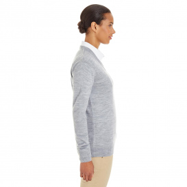 Harriton M420W Ladies Pilbloc V-Neck Sweater - Grey Heather