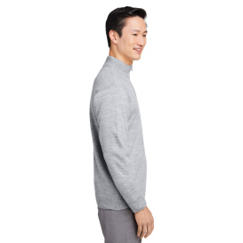 Harriton M421 Men\'s Pilbloc Quarter-Zip Sweater - Grey Heather