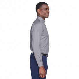 Harriton M500 Easy Blend Long-Sleeve Twill Shirt with Stain Release - Dark Grey