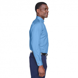 Harriton M500 Easy Blend Long-Sleeve Twill Shirt with Stain Release - Light College Blue
