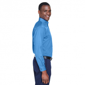 Harriton M500 Easy Blend Long-Sleeve Twill Shirt with Stain Release - Nautical Blue